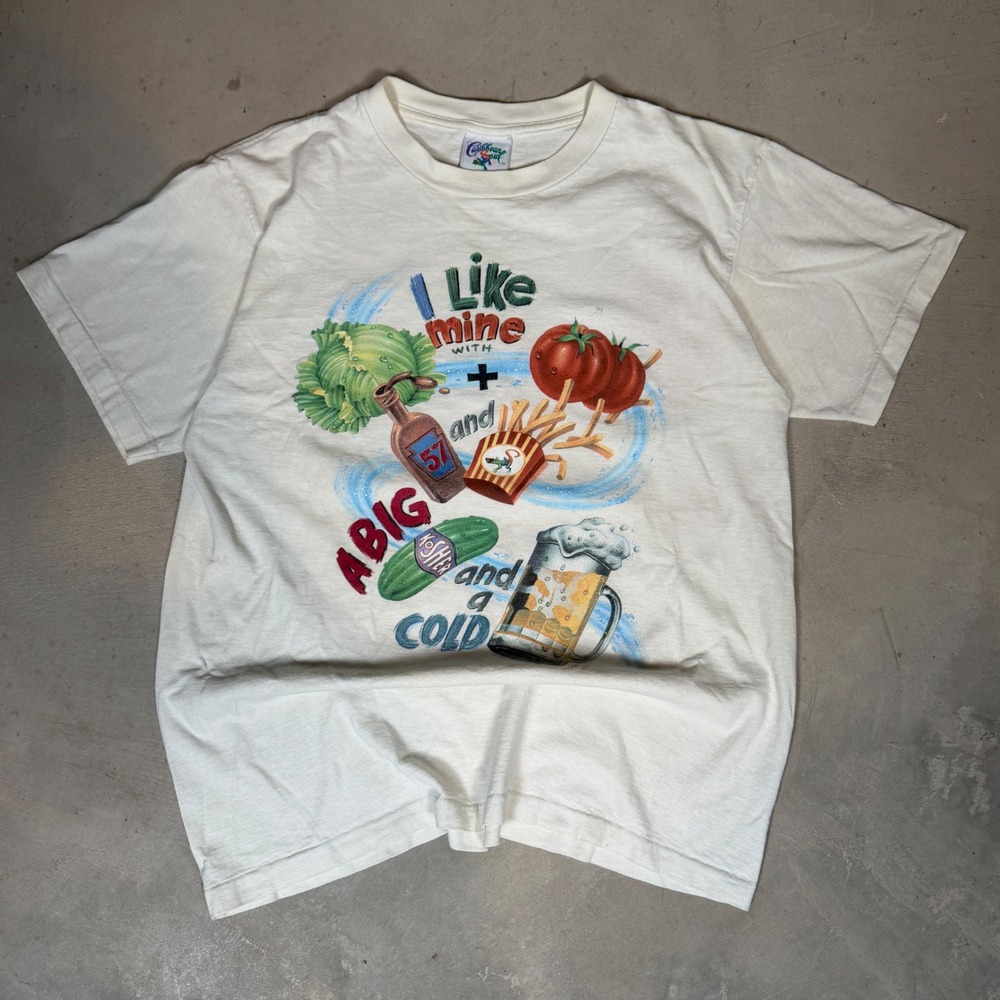 Vintage 1995 Caribbean Soul Cheeseburger In Paradise T-Shirt Large nature frog